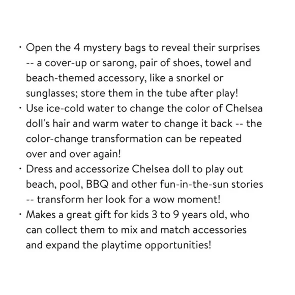 Barbie COLOR REVEAL COLOR BLOCK SERIES & SAND & SUN SERIES CHELSEA DOLLS - Picture 14 of 15